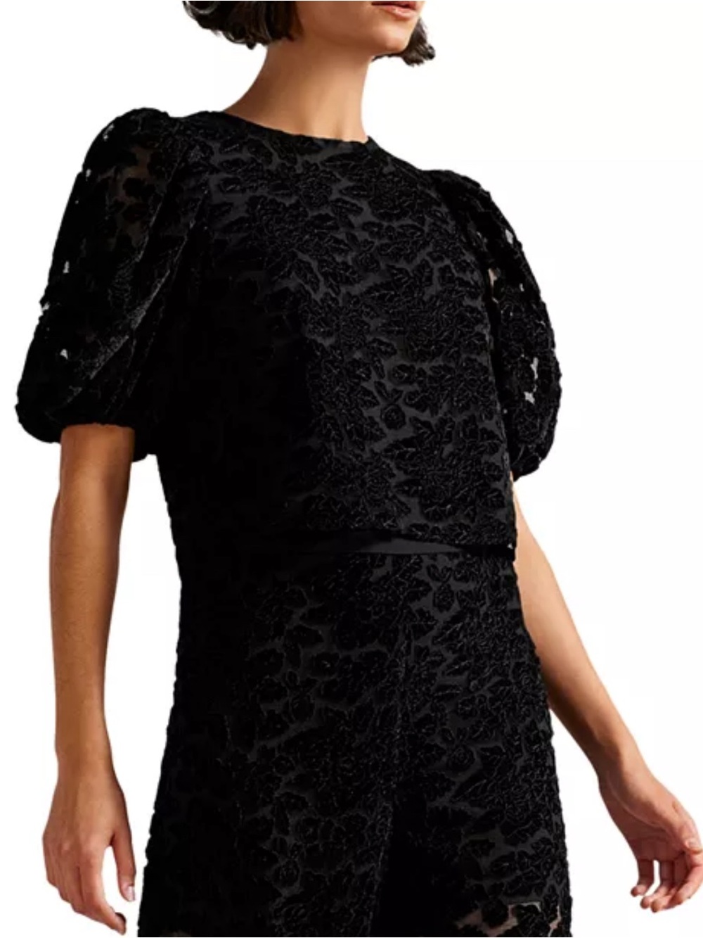 Ted Baker Indyia Puff Sleeve Tie Back Boxy Top: Size 1